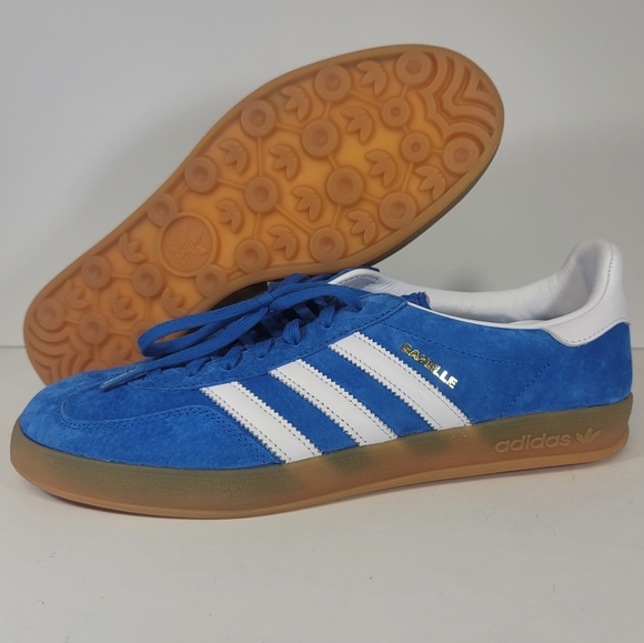 Adidas Men’s Gazelle Indoor Originals Mens Size 11 Blue Bird Gum H06260 Shoes - Picture 1 of 12
